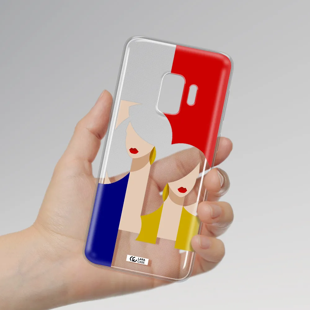 Abstract Two Female Portrait Samsung S9 Clear TPU Case