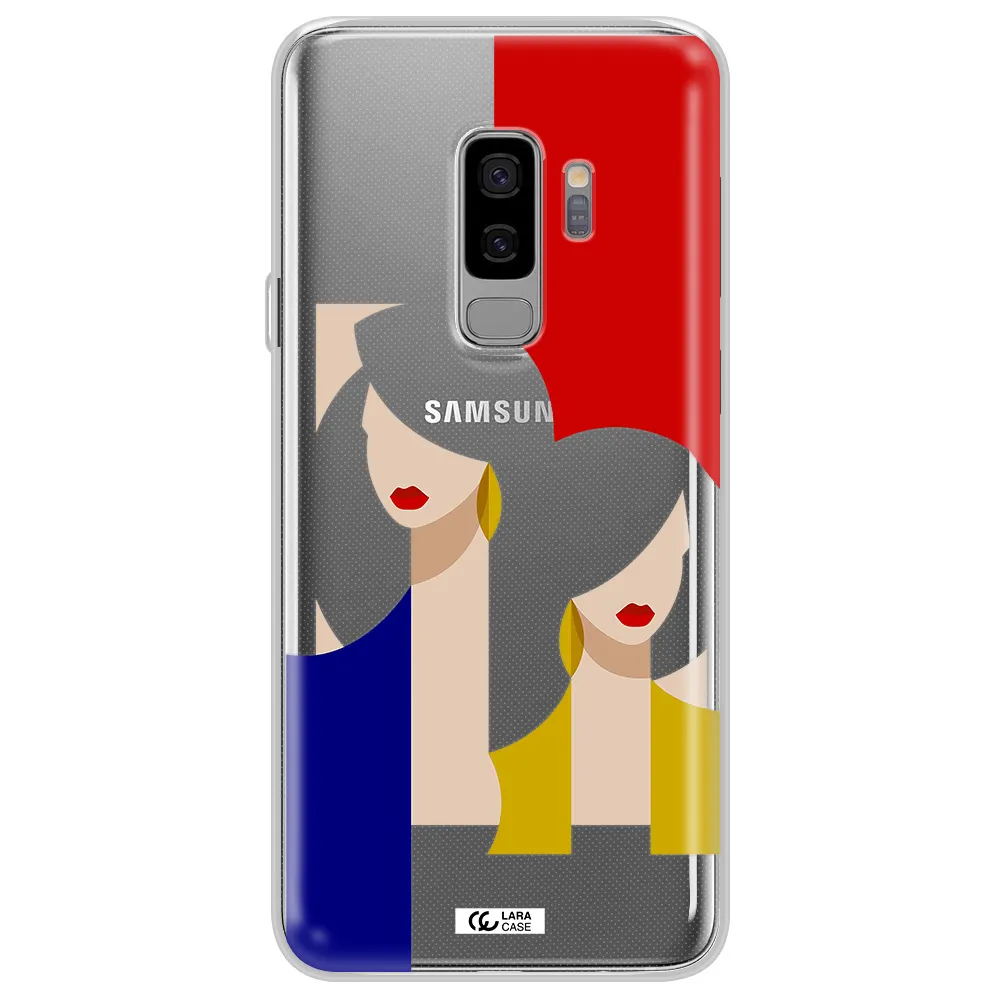 Abstract Two Female Portrait Samsung S9 Plus Clear TPU Case
