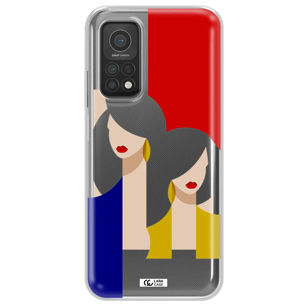 Abstract Two Female Portrait Xiaomi Mi 10T Clear TPU Case