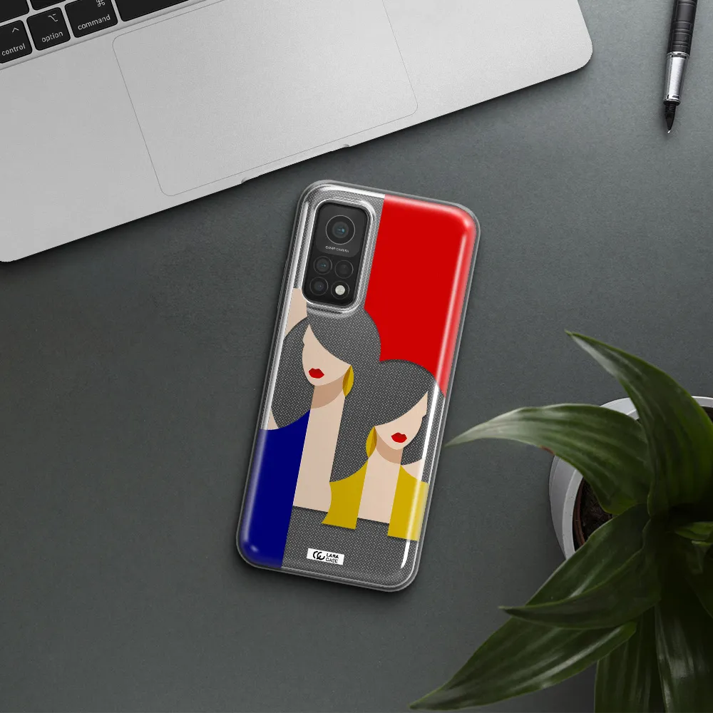 Abstract Two Female Portrait Xiaomi Mi 10T Clear TPU Case