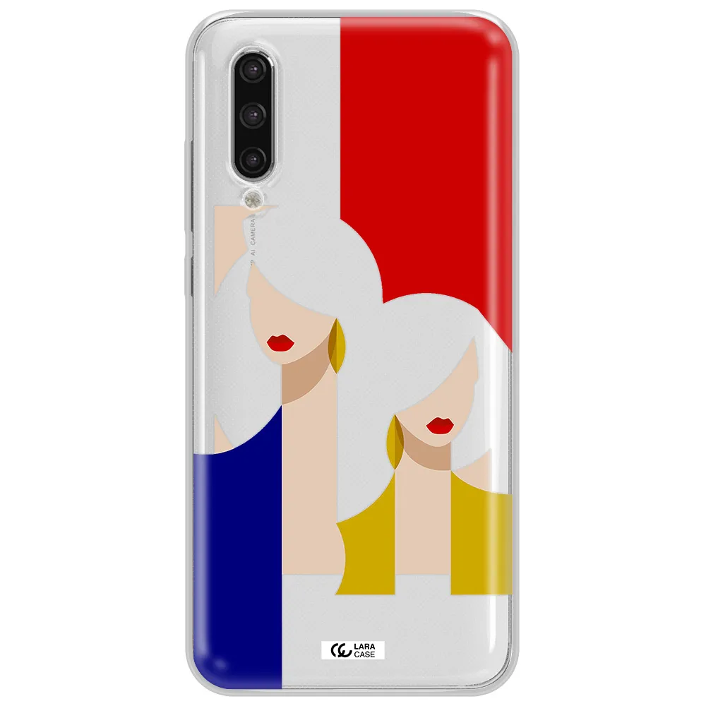 Abstract Two Female Portrait Xiaomi Mi 9 Lite Clear Tpu Case