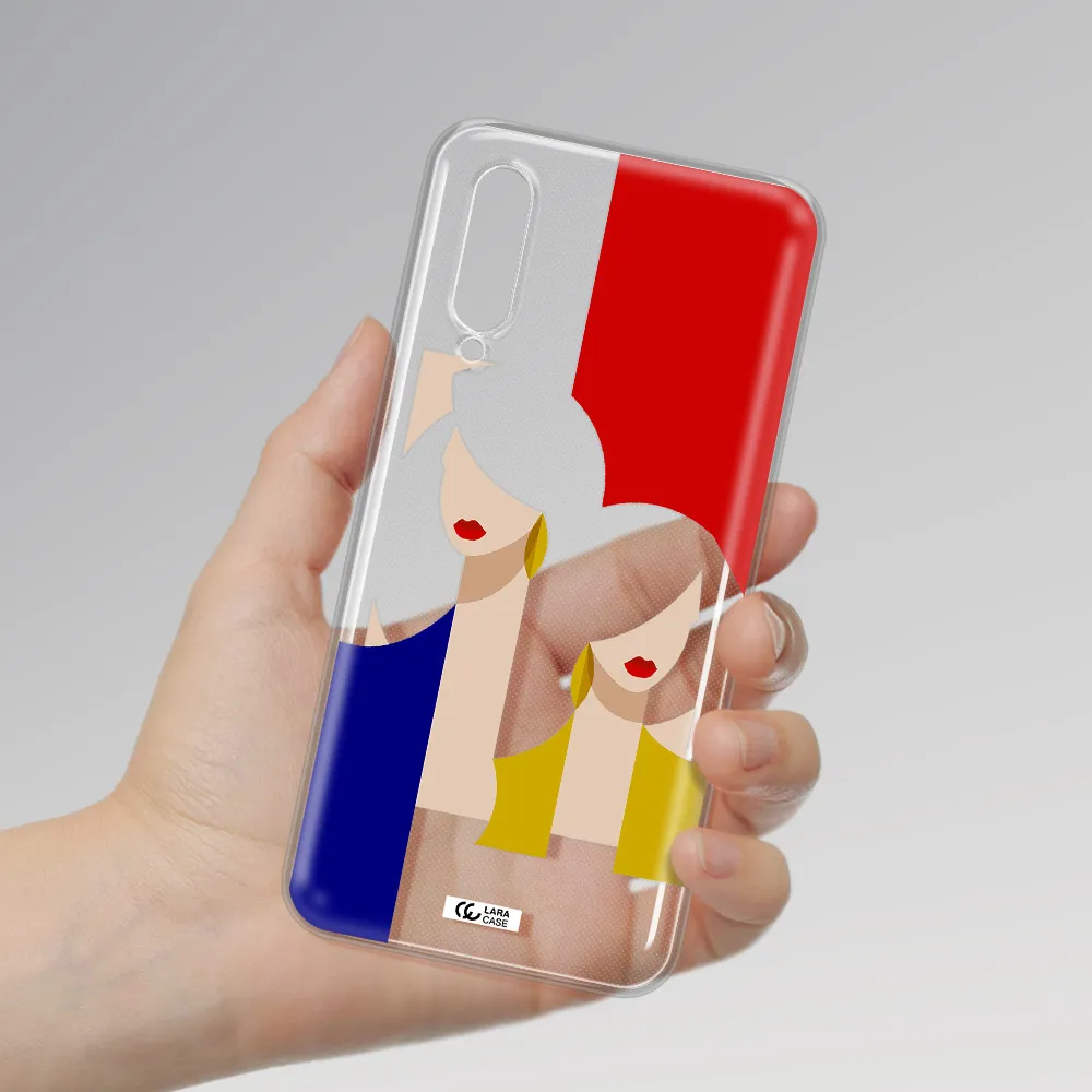 Abstract Two Female Portrait Xiaomi Mi 9 Lite Clear Tpu Case
