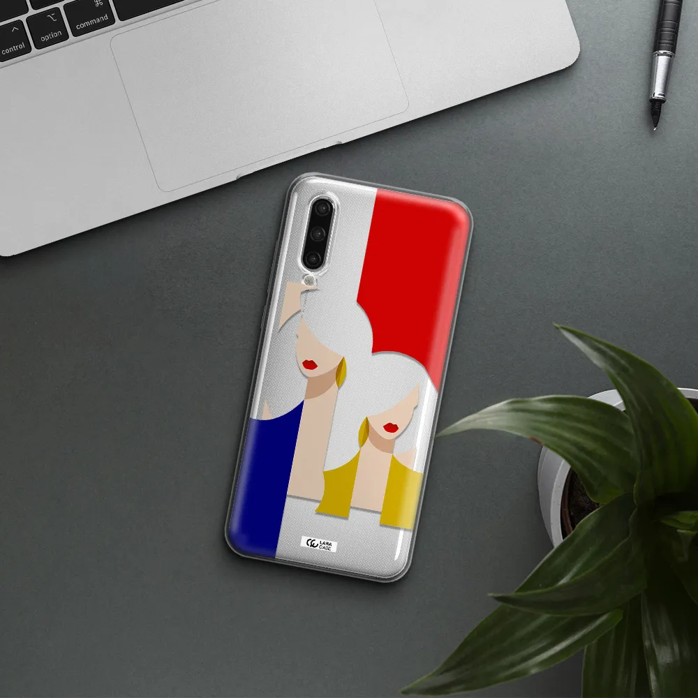 Abstract Two Female Portrait Xiaomi Mi 9 Lite Clear Tpu Case