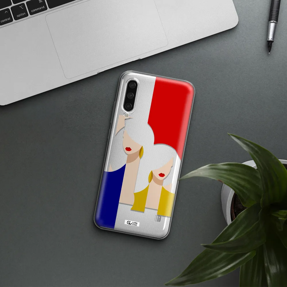 Abstract Two Female Portrait Xiaomi Mi A3 Clear Tpu Case