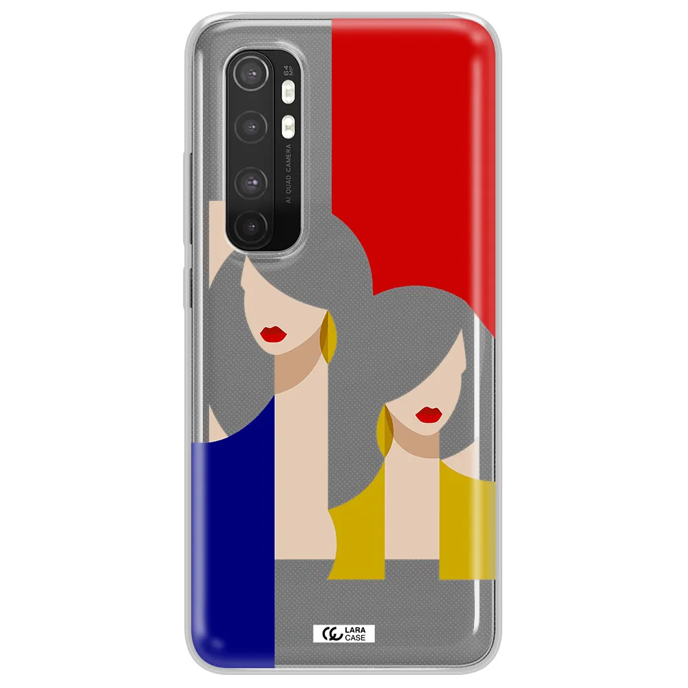 Abstract Two Female Portrait Xiaomi Mi Note 10 Lite Clear TPU Case