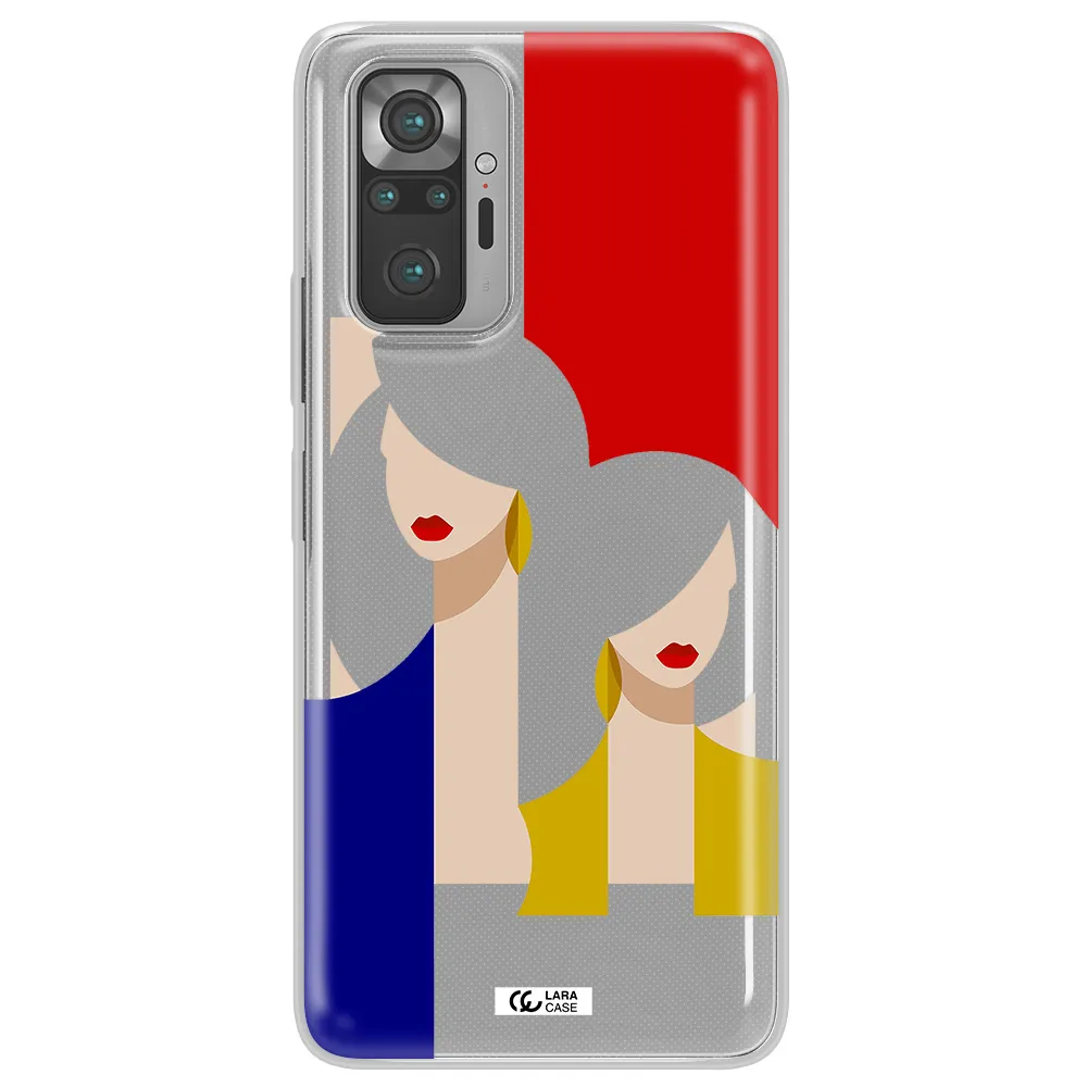 Abstract Two Female Portrait Xiaomi Note 10 Pro Clear TPU Case