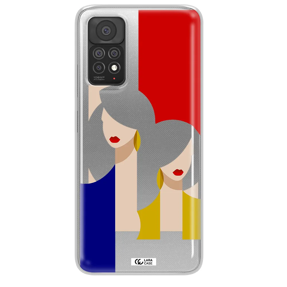 Abstract Two Female Portrait Xiaomi Note 11 Pro Clear TPU Case