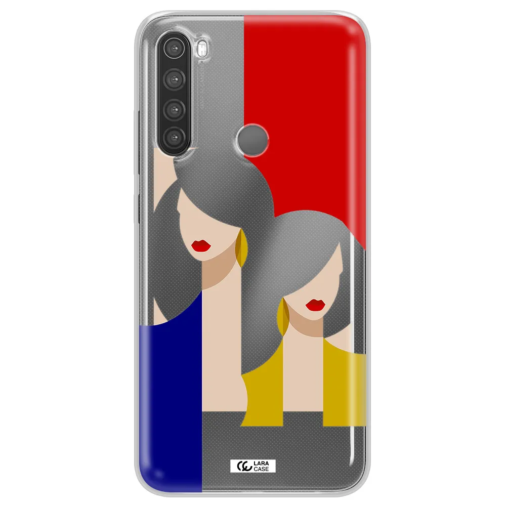 Abstract Two Female Portrait Xiaomi Note 8 Clear TPU Case