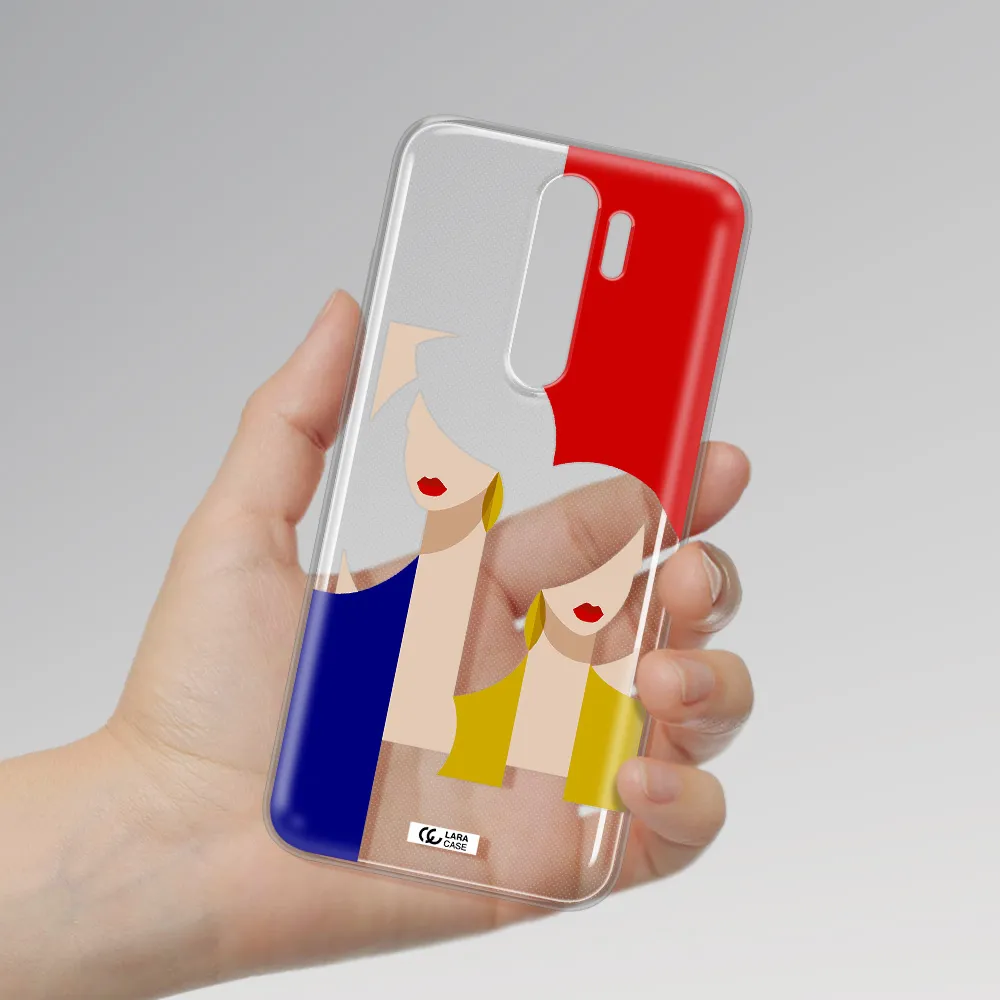 Abstract Two Female Portrait Xiaomi Note 8 Pro Clear TPU Case