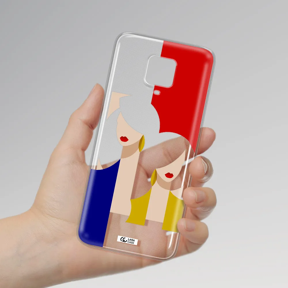 Abstract Two Female Portrait Xiaomi Note 9 Pro Clear TPU Case