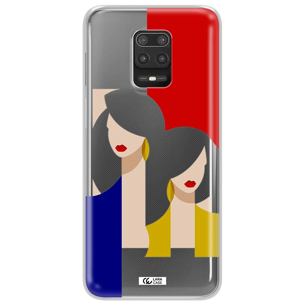 Abstract Two Female Portrait Xiaomi Note 9S Clear TPU Case