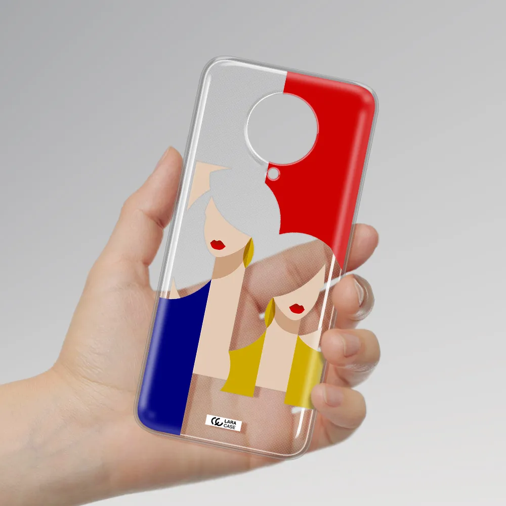 Abstract Two Female Portrait Xiaomi Poco F2 Pro Clear TPU Case