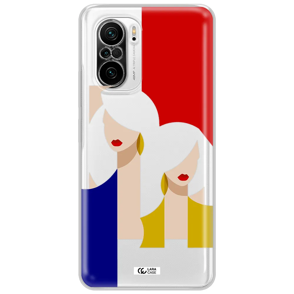 Abstract Two Female Portrait Xiaomi Poco F3 Clear Tpu Case