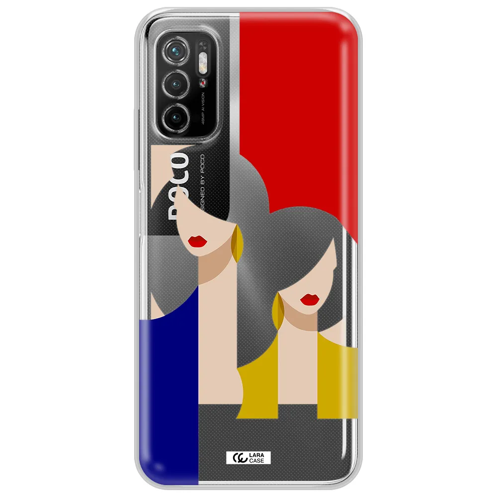 Abstract Two Female Portrait Xiaomi Poco M4 Pro 5G Clear Tpu Case