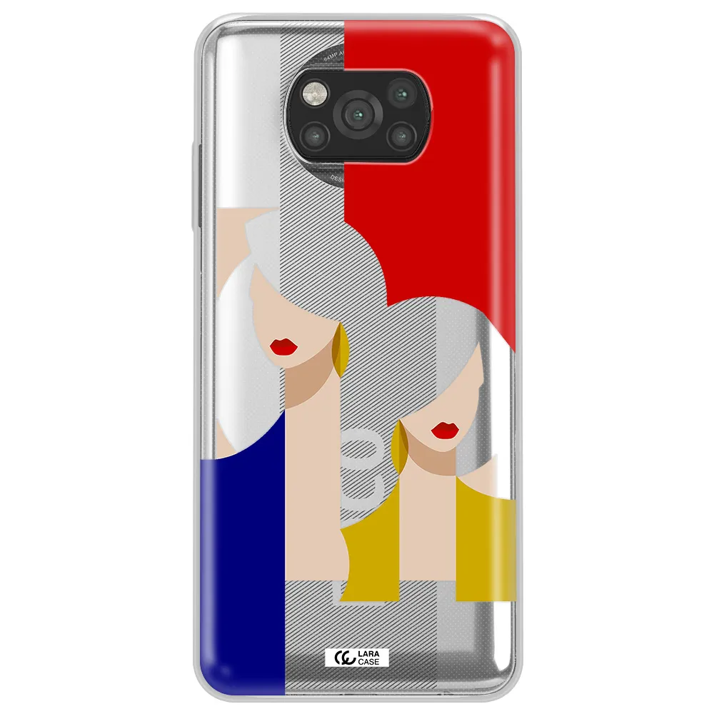Abstract Two Female Portrait Xiaomi Poco X3 Clear TPU Case