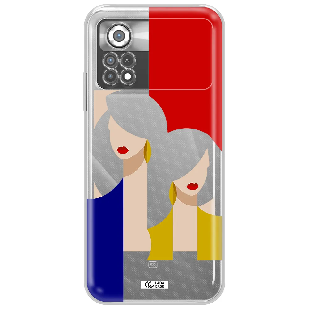 Abstract Two Female Portrait Xiaomi Poco X4 Pro Clear TPU Case