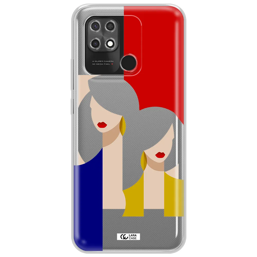 Abstract Two Female Portrait Xiaomi Redmi 10C Clear TPU Case