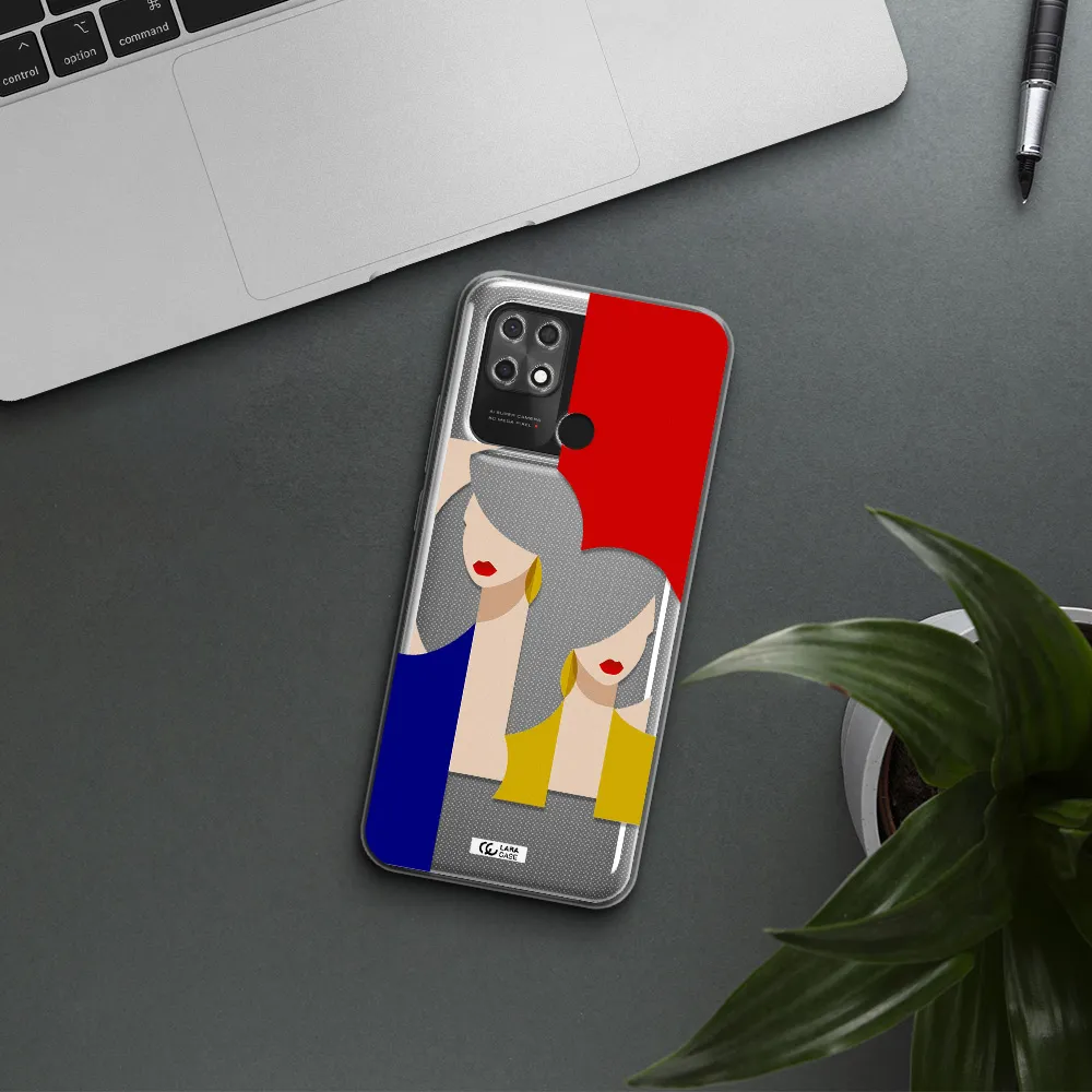 Abstract Two Female Portrait Xiaomi Redmi 10C Clear TPU Case