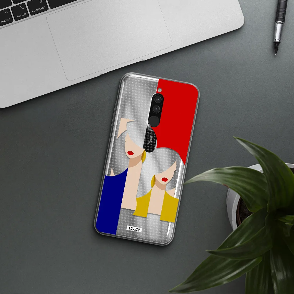 Abstract Two Female Portrait Xiaomi Redmi 8 Clear Tpu Case