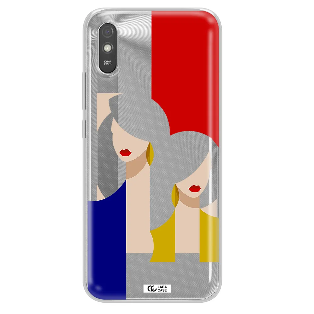 Abstract Two Female Portrait Xiaomi Redmi 9A Clear TPU Case
