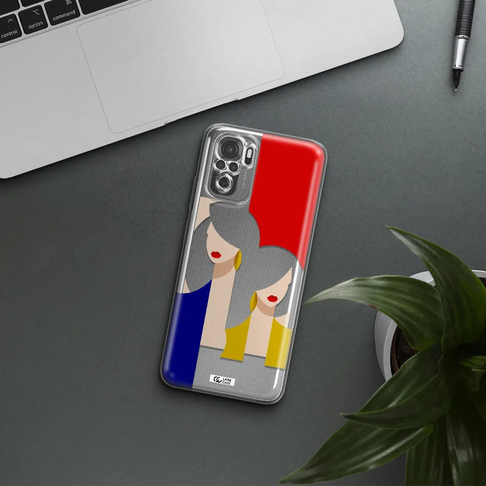 Abstract Two Female Portrait Xiaomi Redmi Note 10S Clear Tpu Case