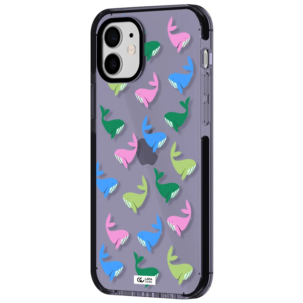 Colorful Whales Apple iPhone 11 impact Lilac Case