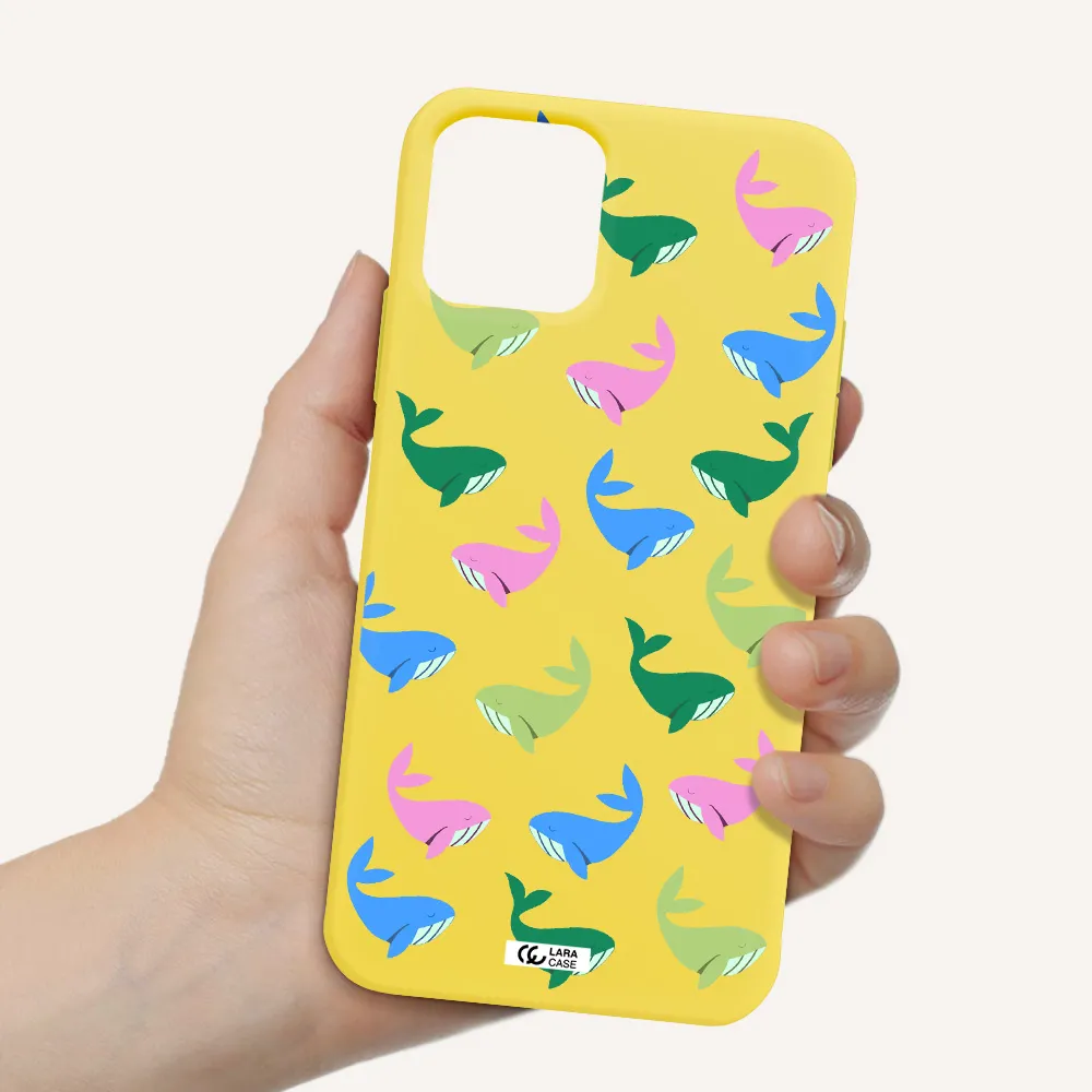 Colorful Whales Apple iPhone 11 pro max Silicone canary yellow Case