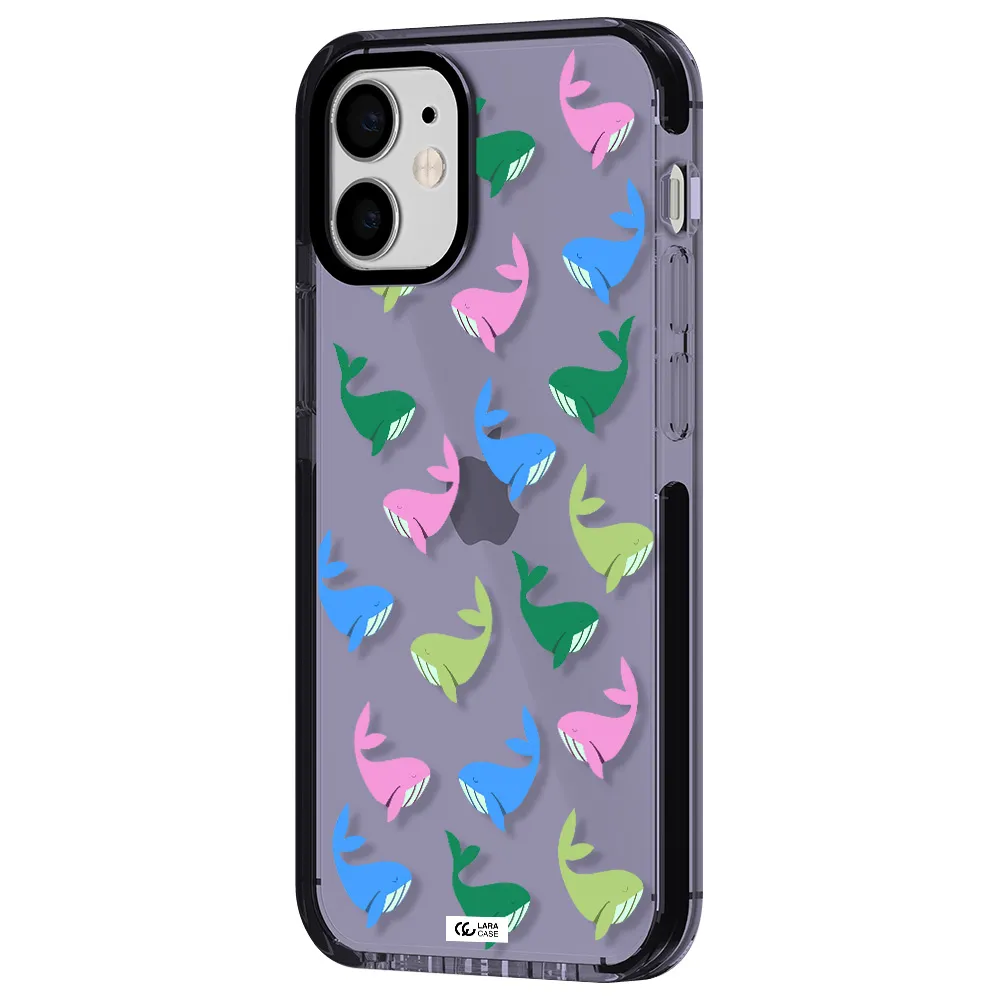 Colorful Whales Apple iPhone 12 mini impact Lilac Case