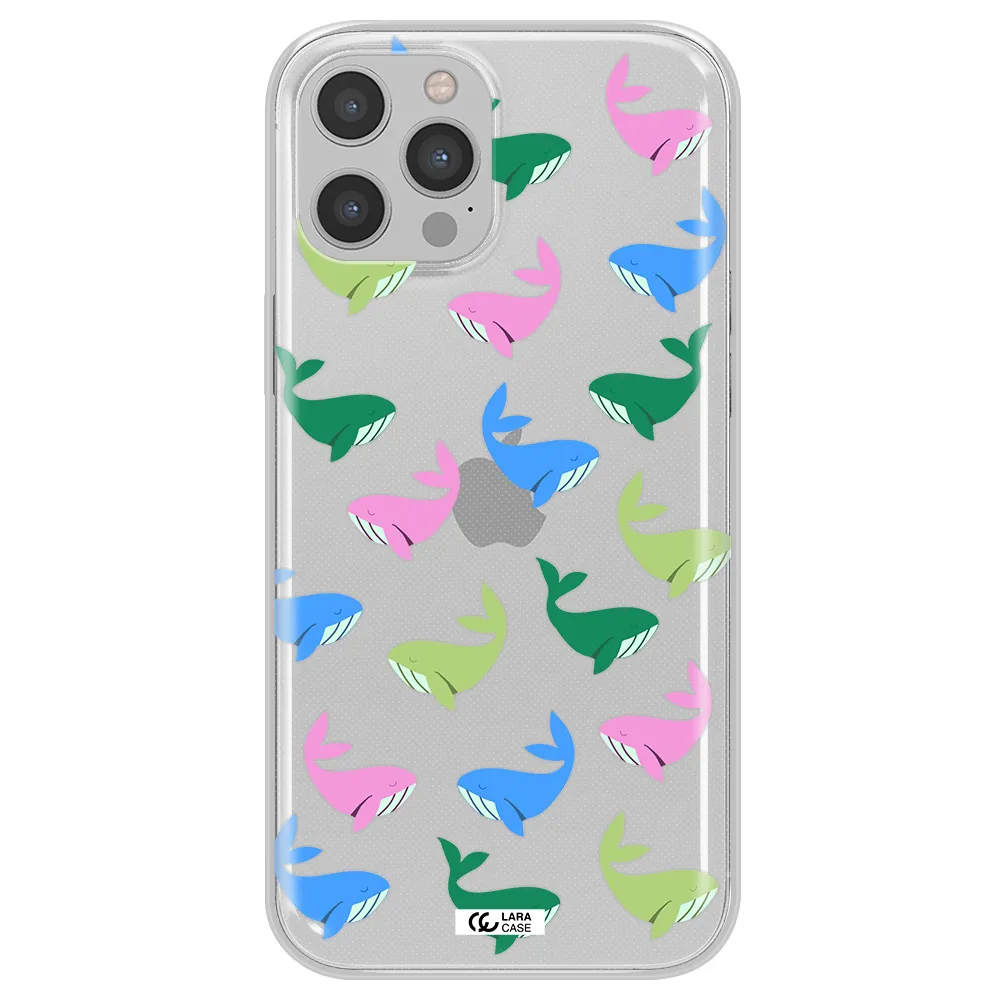 Colorful Whales Apple iPhone 12 pro max Clear TPU Case