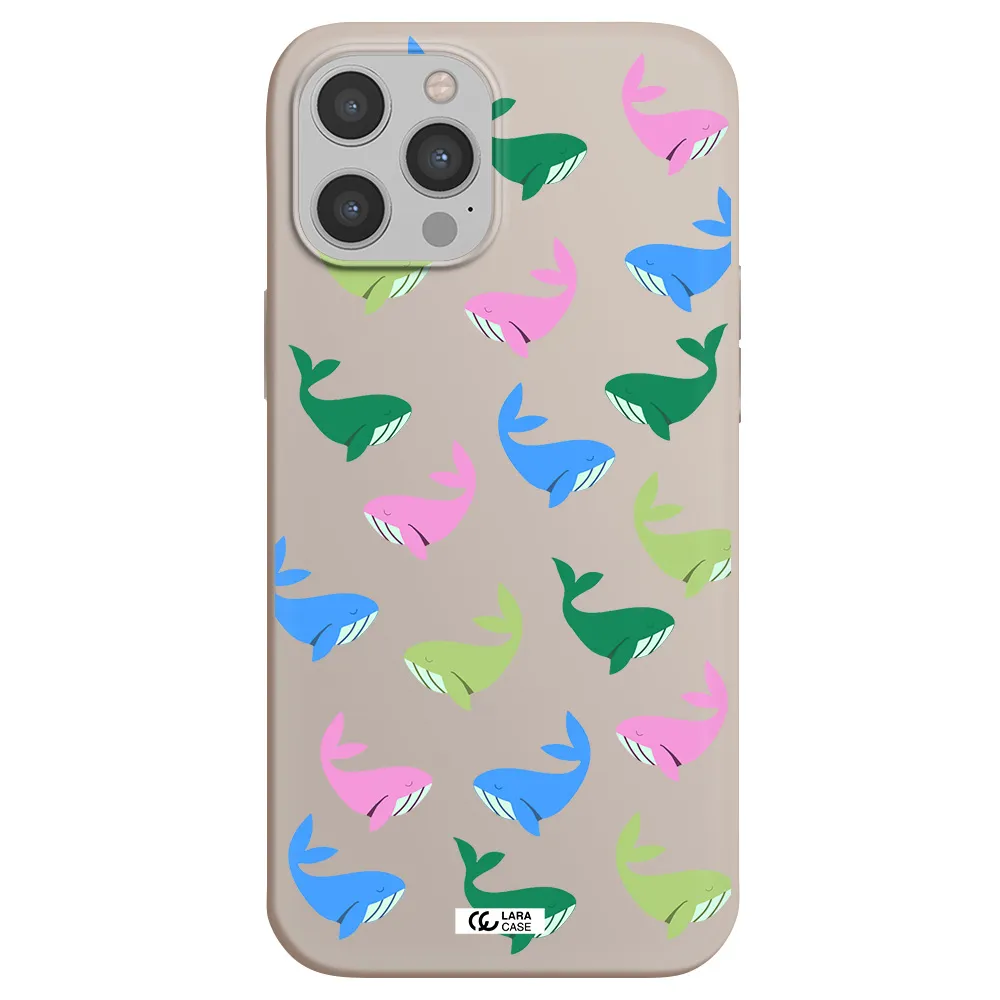 Colorful Whales Apple iPhone 12 pro max Silicone Stone Case