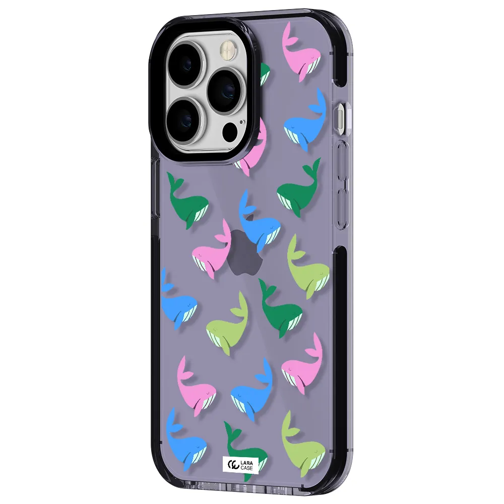 Colorful Whales Apple iPhone 13 Pro impact Lilac Case