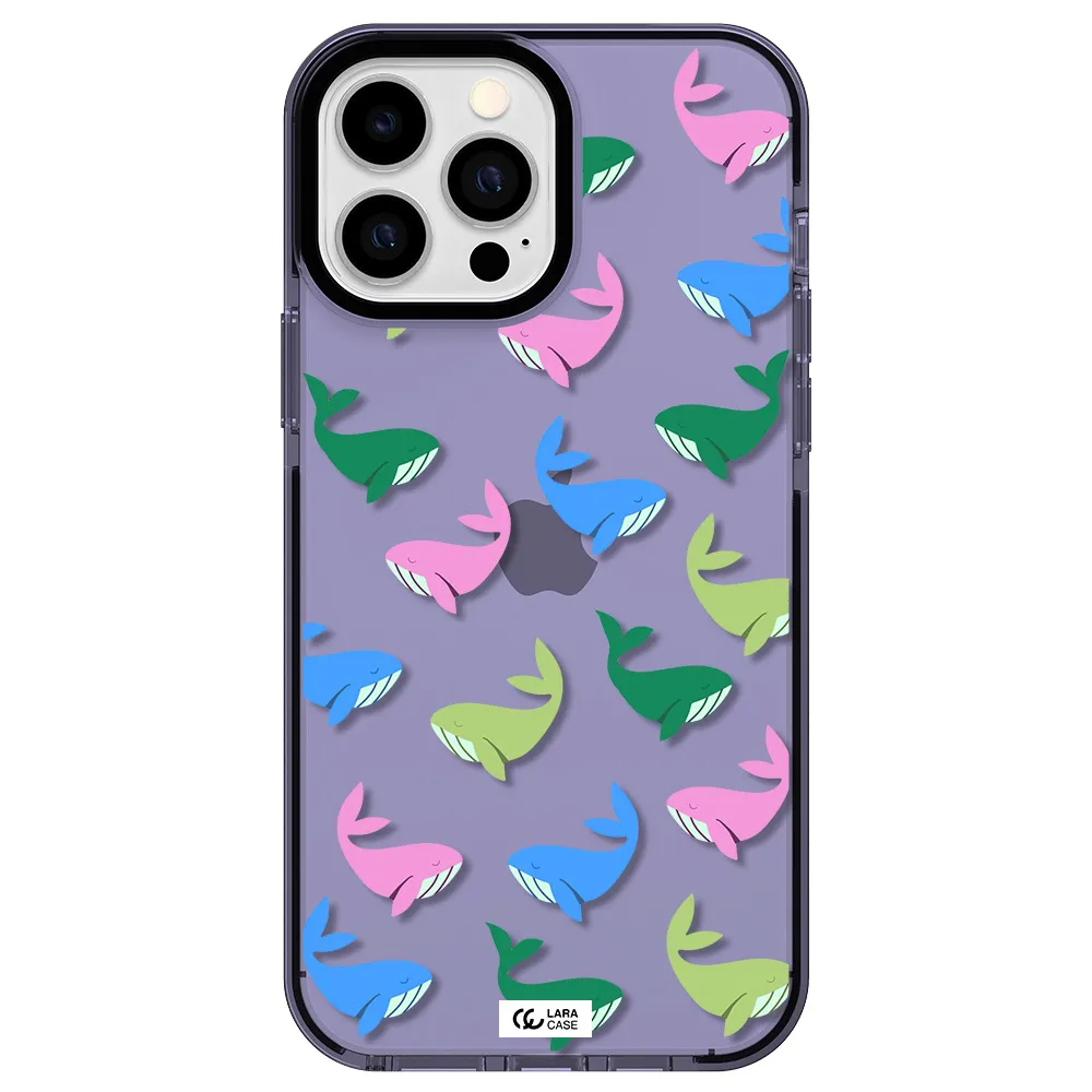 Colorful Whales Apple iPhone 13 Pro Max impact Lilac Case