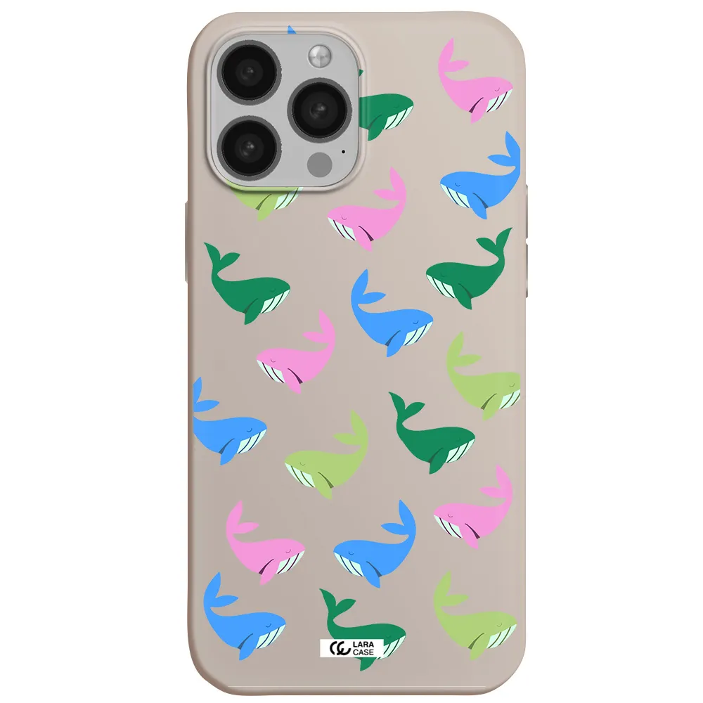 Colorful Whales Apple iPhone 13 Pro Max Silicone Stone Case