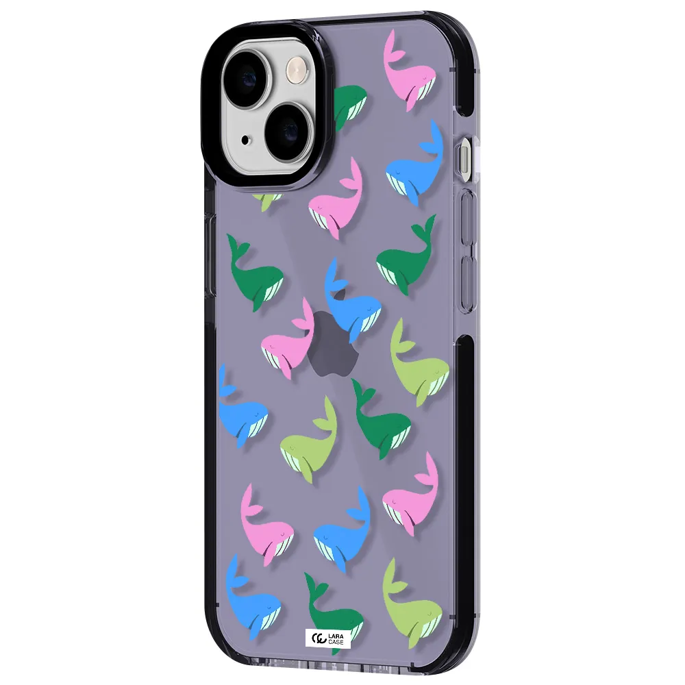 Colorful Whales Apple iPhone 14 impact Lilac Case