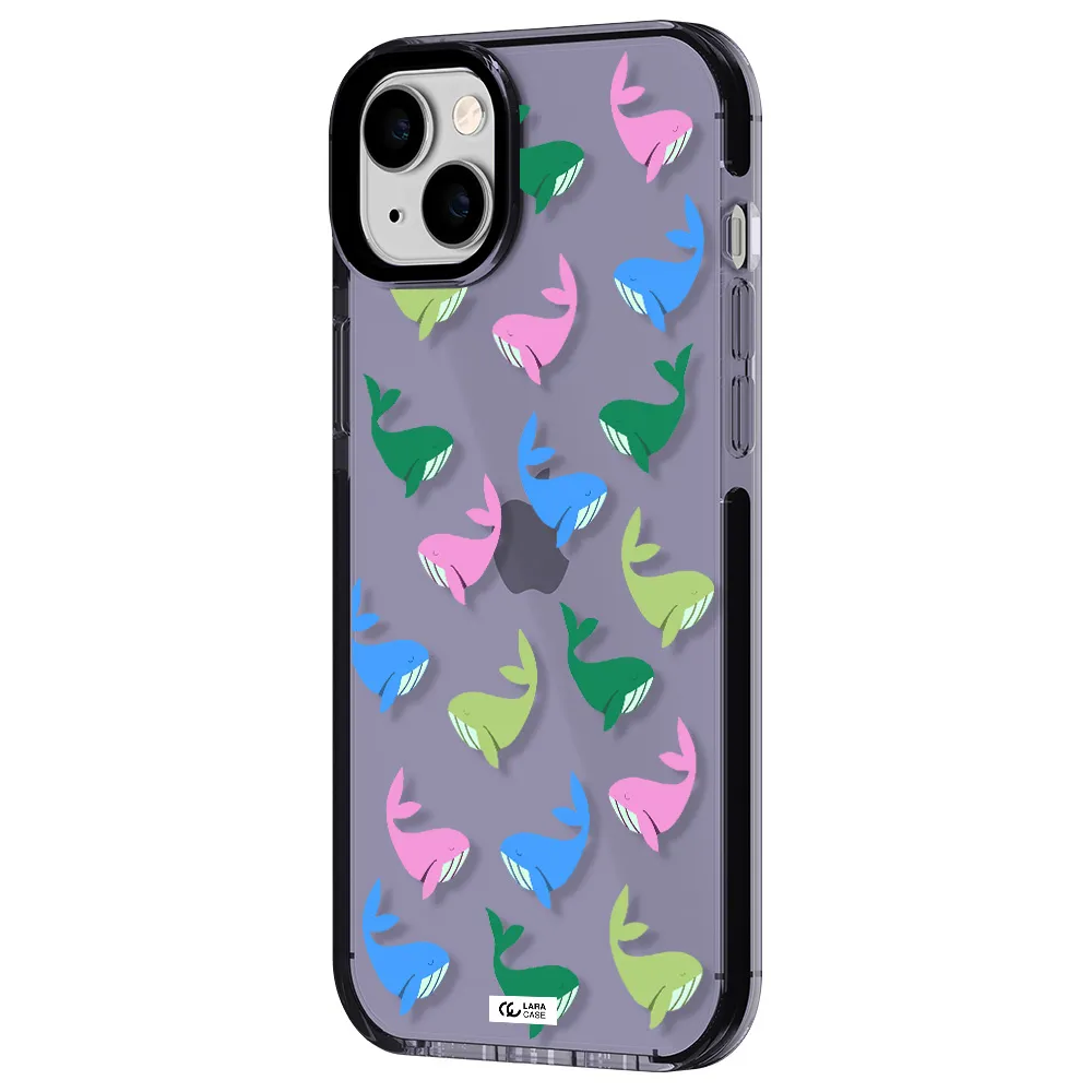 Colorful Whales Apple iPhone 14 plus impact Lilac Case