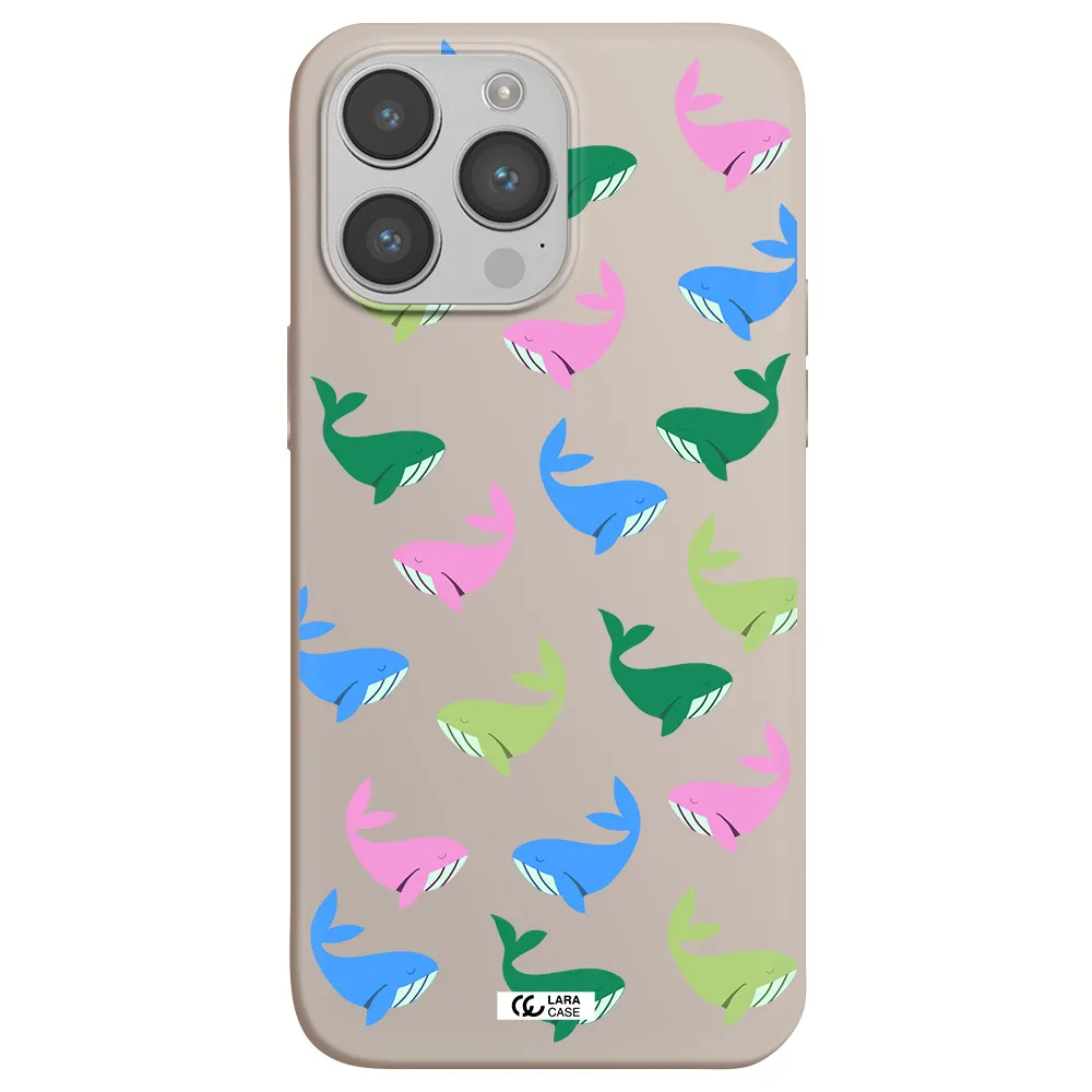 Colorful Whales Apple iPhone 14 pro max Silicone Stone Case