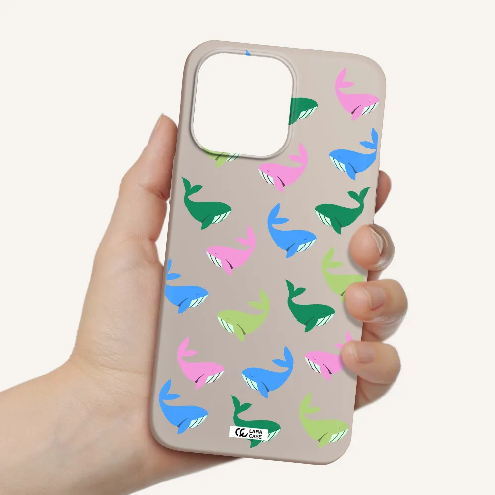 Colorful Whales Apple iPhone 14 pro max Silicone Stone Case