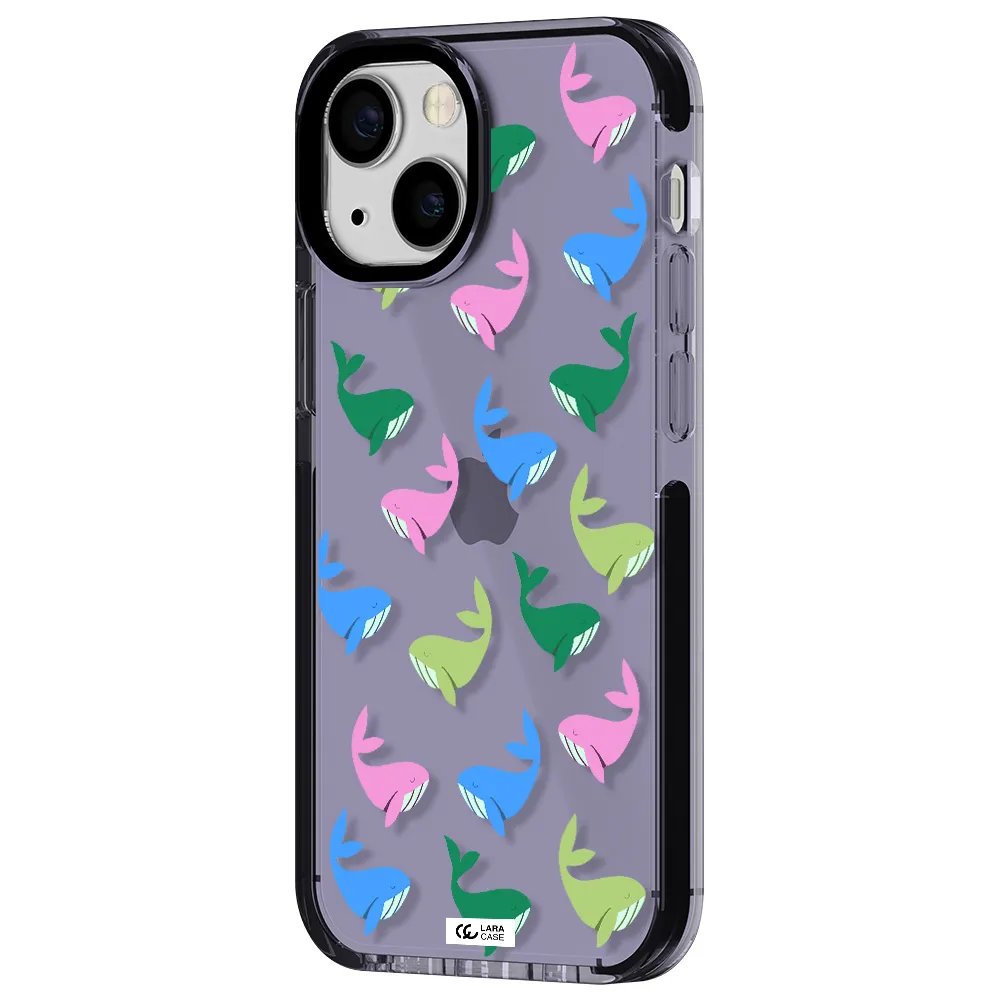 Colorful Whales Apple iPhone 15 impact Lilac Case