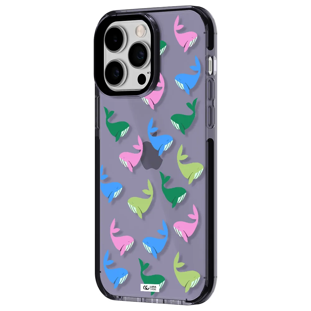 Colorful Whales Apple iPhone 15 Pro impact Lilac Case