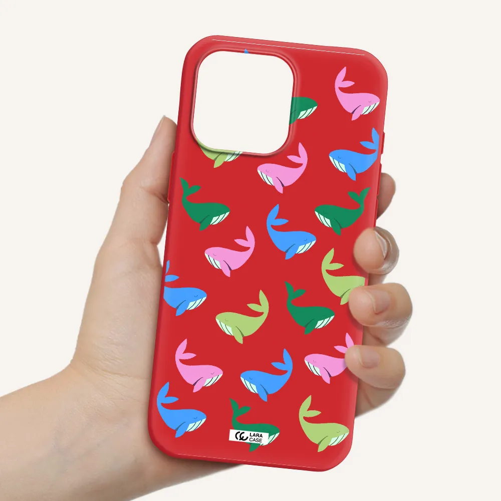 Colorful Whales Apple Iphone 16 Pro Max Silicone Stone Case