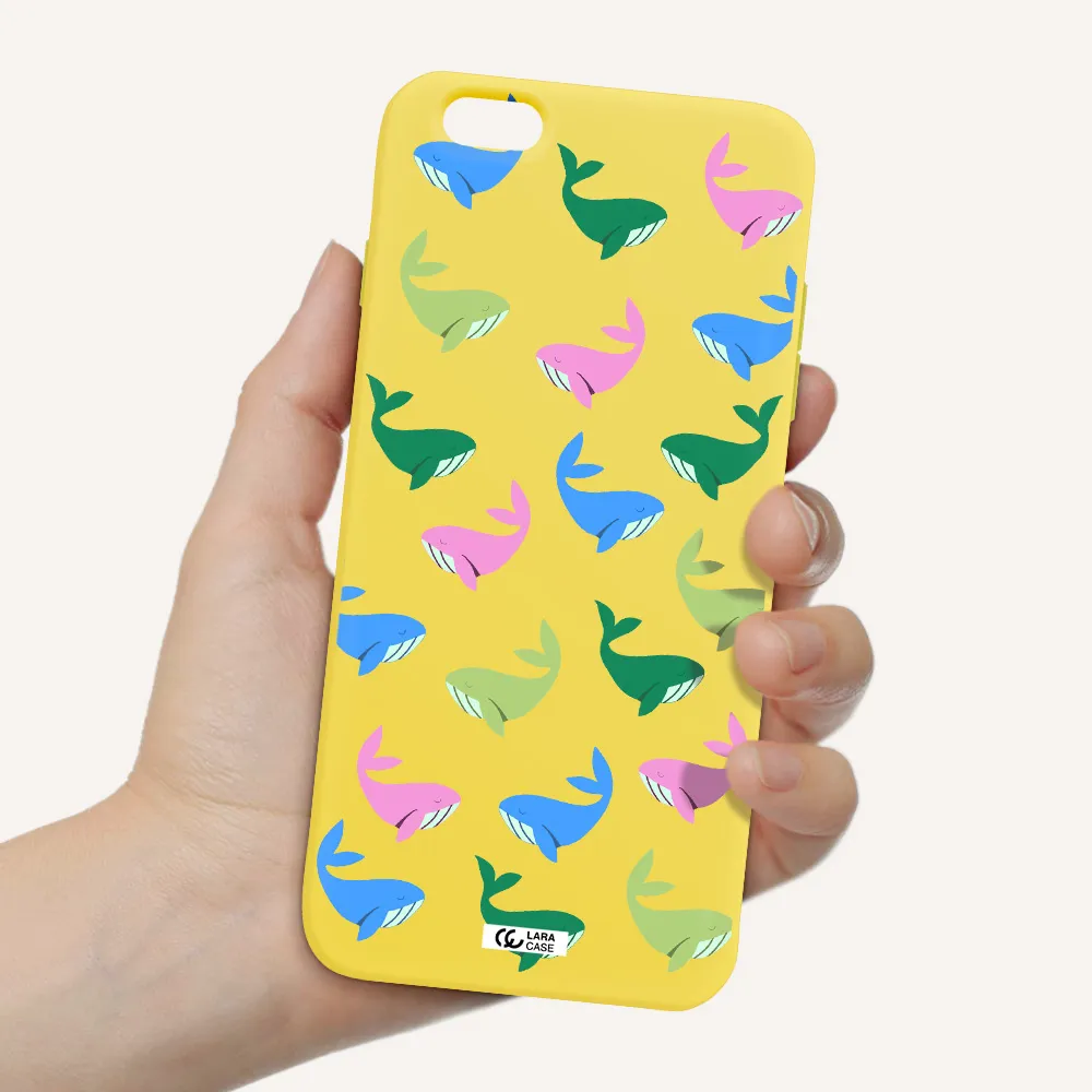 Colorful Whales Apple iPhone 6 plus Silicone canary yellow Case
