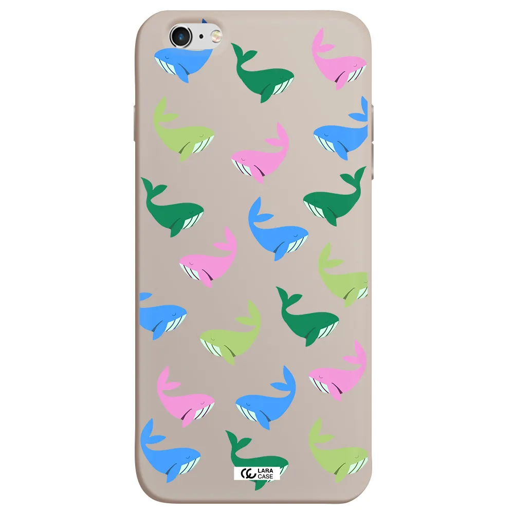 Colorful Whales Apple iPhone 6 plus Silicone Stone Case