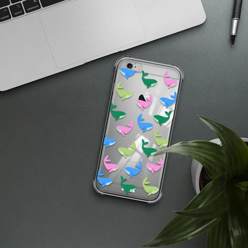 Colorful Whales Apple iPhone 6 s plus Clear PC Case