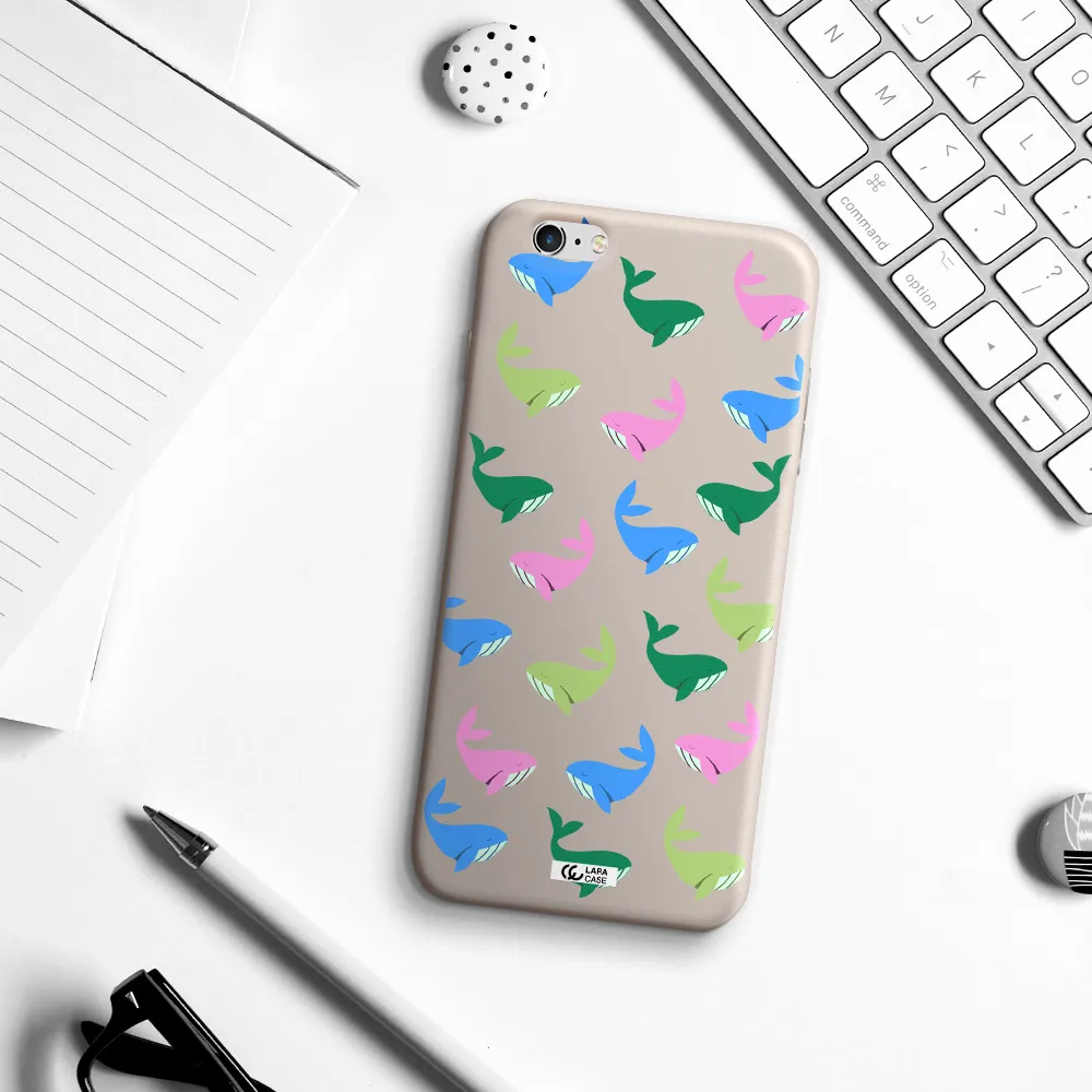 Colorful Whales Apple iPhone 6 s plus Silicone Stone Case