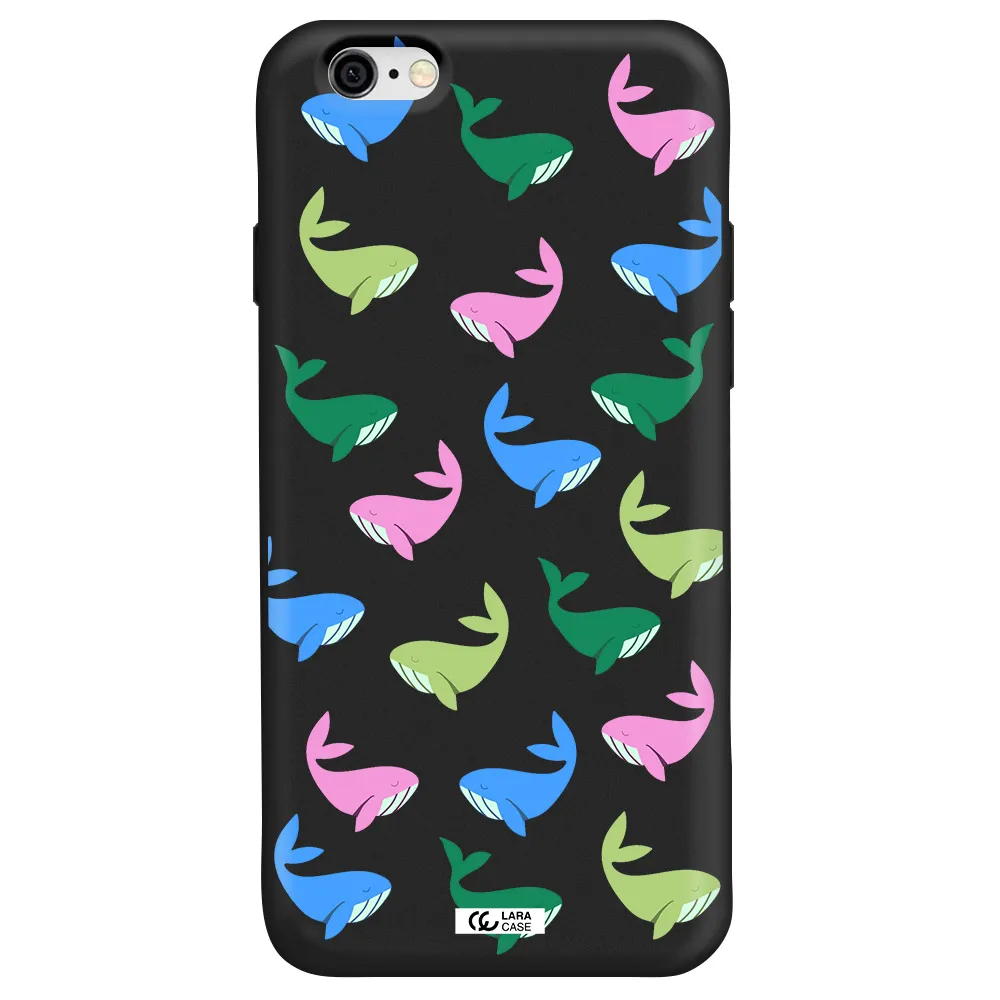 Colorful Whales Apple iPhone 6 Silicone black Case