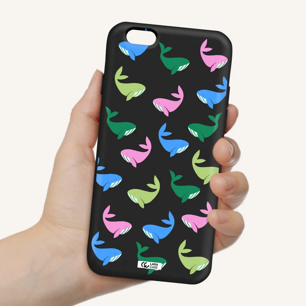 Colorful Whales Apple iPhone 6 Silicone black Case