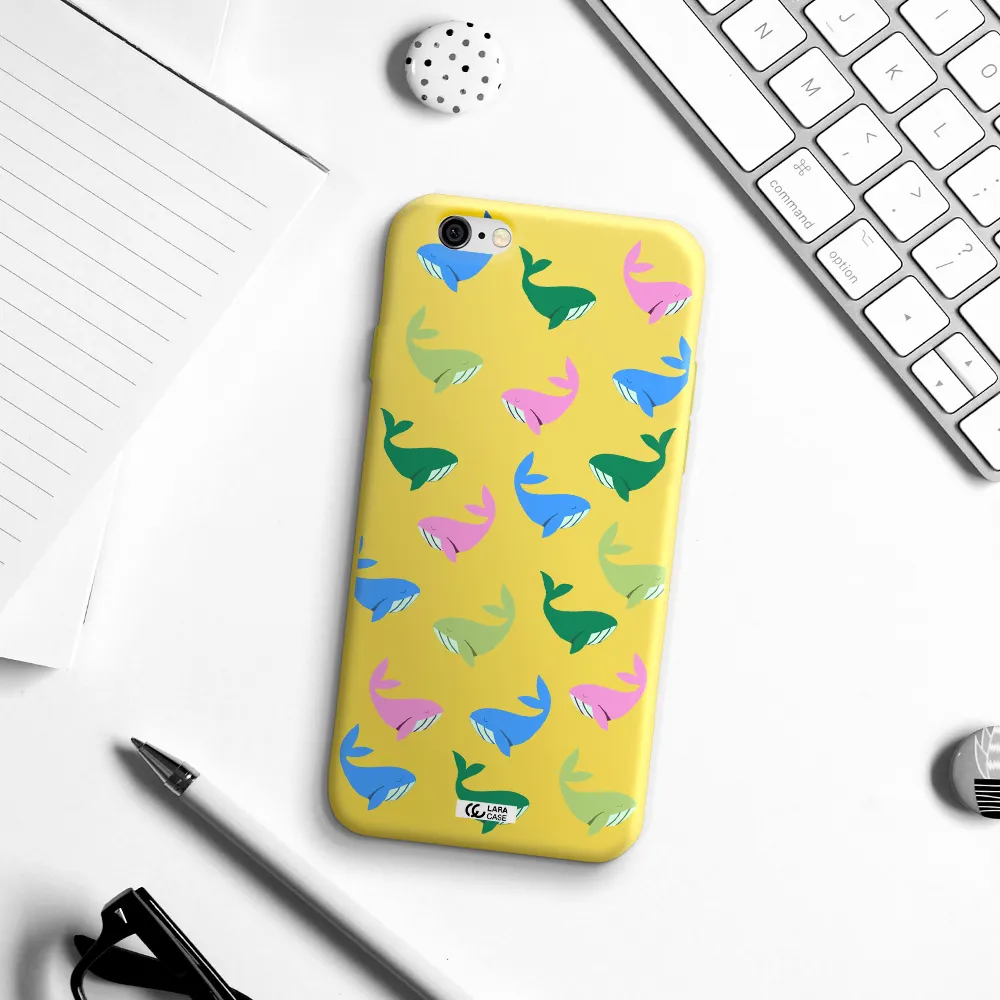 Colorful Whales Apple iPhone 6 Silicone canary yellow Case