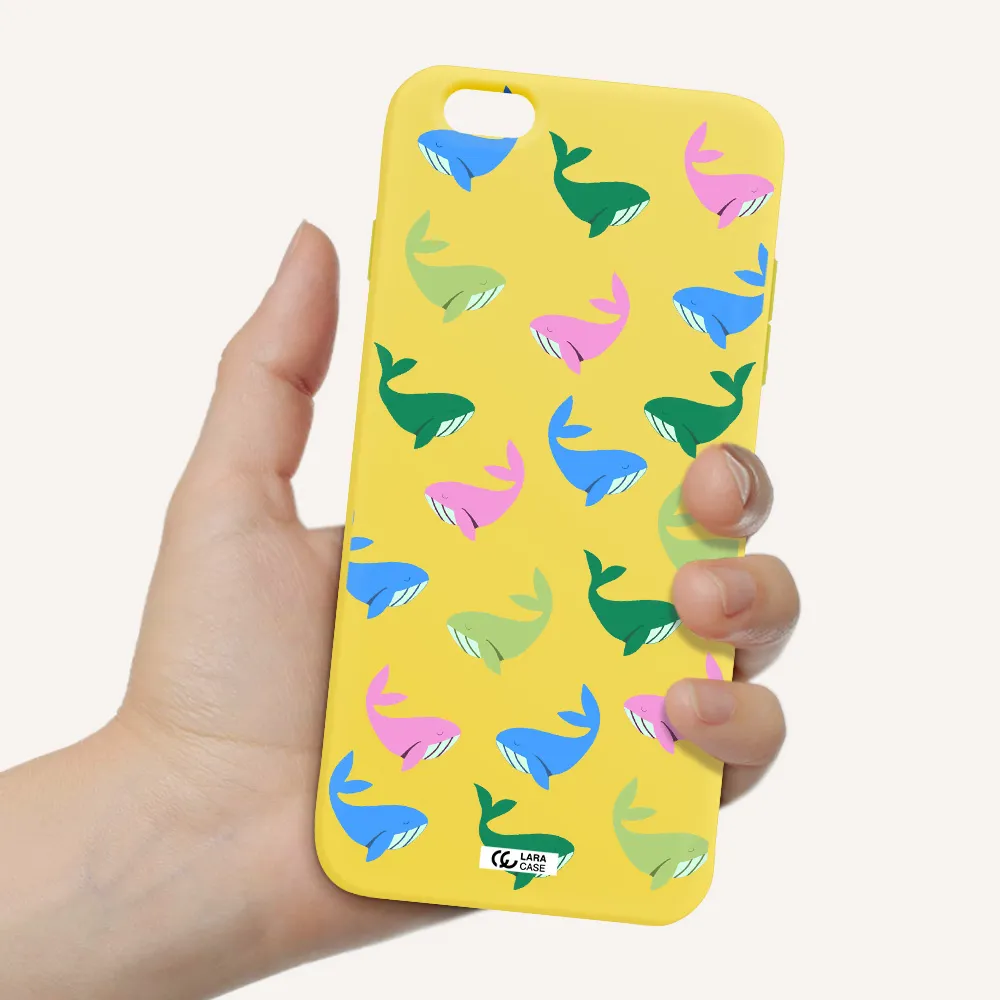 Colorful Whales Apple iPhone 6S Silicone canary yellow Case