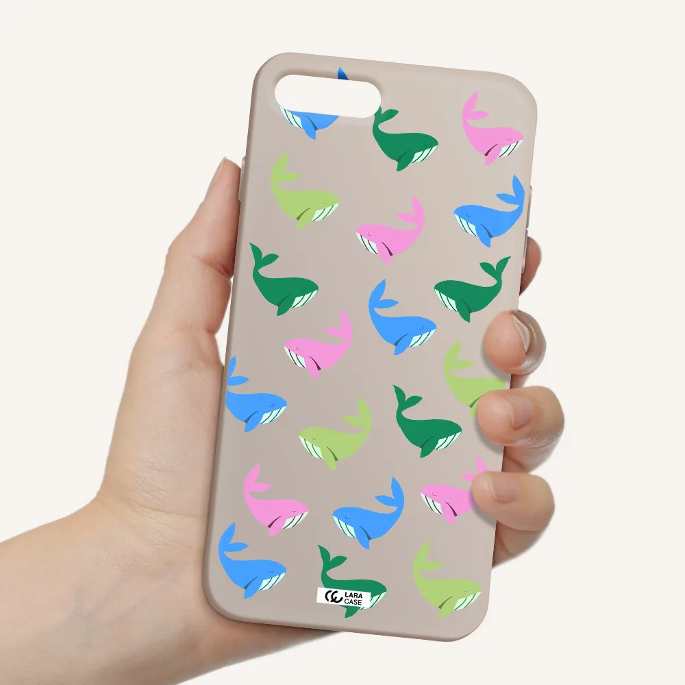 Colorful Whales Apple iPhone 7 plus Silicone Stone Case