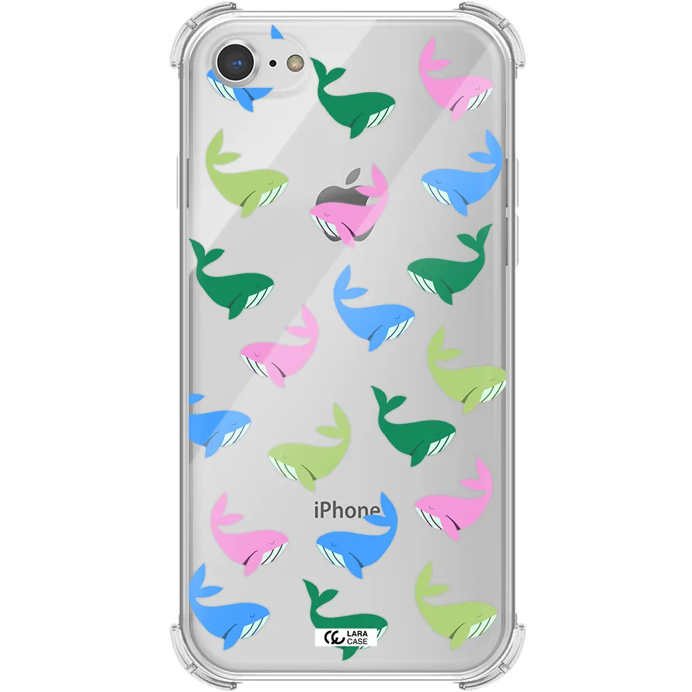 Colorful Whales Apple iPhone 8 Clear PC Case